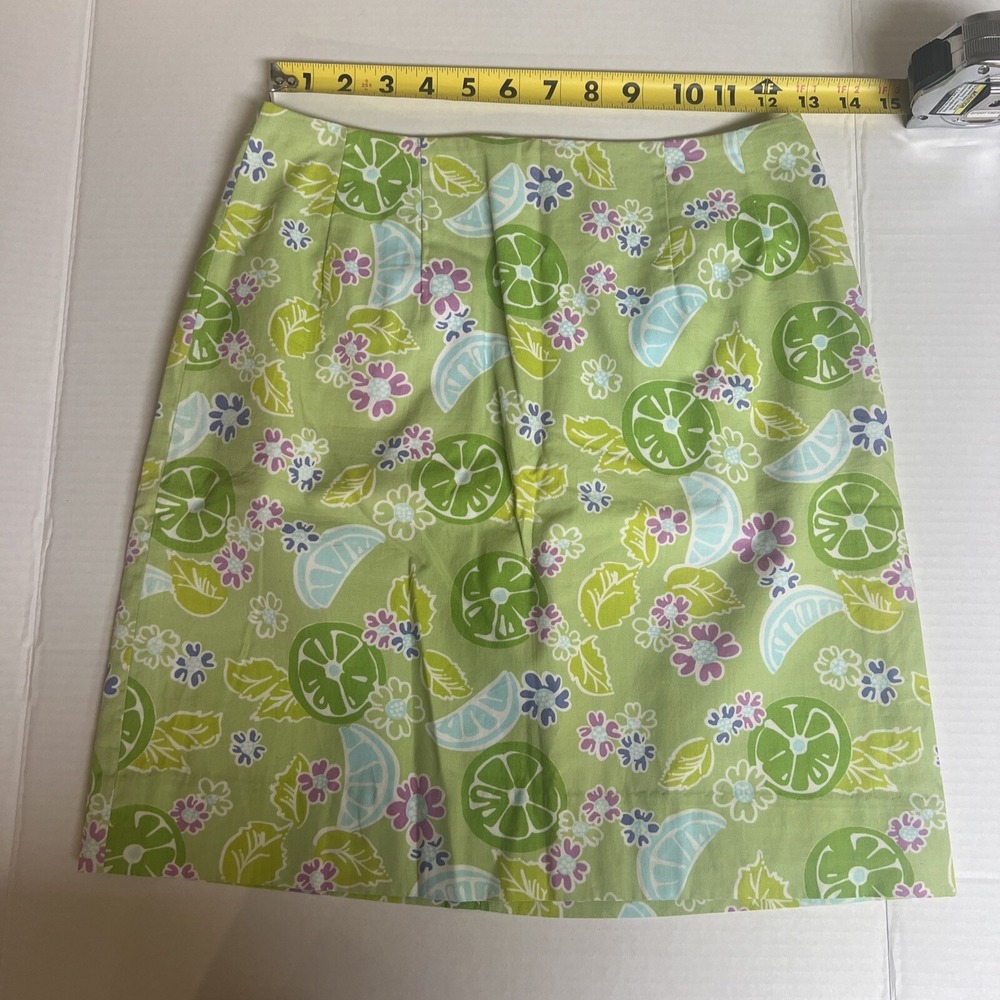 Lilly Pulitzer Skirt Lime Twist Green Fruit‎ Citrus Size 0 / 25" Waist
